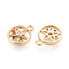 Brass Micro Pave Cubic Zirconia Charms KK-N263-133G-2