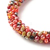 Bling Glass Beads Braided Stretch Bracelet BJEW-JB07423-01-2