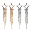 ANATTASOUL 2 Pairs 2 Colors Alloy Hollow Star Dangle Stud Earrings EJEW-AN0003-77-1