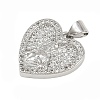 Brass Micro Pave Cubic Zirconia Pendants KK-P323-11B-P02-2
