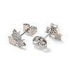 Brass Rhinestone Stud Earrings EJEW-Z021-27P-2