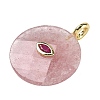 Natural Rose Quartz Faceted Pendants G-A287-02G-12-2