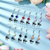 Alloy Enamel Cat Dangle Earrings EJEW-JE05846-5