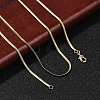 2mm Rack Plating Brass Herringbone Chain Necklaces for Women Men MAK-L044-20G-1