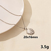 304 Stainless Steel Shell Shape Pendant Necklaces JQ3185-5-1