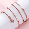 Brass Singapore Chains Necklaces for Women NJEW-D302-04RG-5
