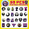 50Pcs 50 Styles Gothic Theme 3D PVC Adhesive Waterproof Stickers Set PW-WG98137-01-2