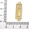 Brass Enamel Rectangle Saint Jude Connector Charms KK-M319-06G-01-3