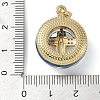Brass Micro Pave Cubic Zirconia with Glass Pendents KK-Q815-01G-08-3
