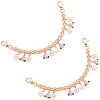 2Pcs Alloy Pink and White Enamel Flower Tassel Bag Decorative Chains AJEW-BBC0001-05-7