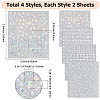 8 Sheets 4 Styles Laser Heart Pattern Nail Art Sticker DIY-CY0001-90-2