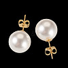 925 Sterling Silver Round Stud Earrings EJEW-TAC00030-02-4
