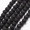 Natural Lava Rock Bead Strands G-A163-03-8mm-1