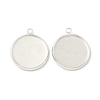 Flat Round Brass Pendant Cabochon Settings KK-K414-14D-S-1