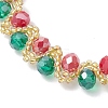Christmas Glass & Glass Seed Beaded Bracelets for Women BJEW-MZ00228-4