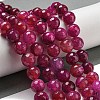 Faceted Natural Dragon Veins Agate Beads Strands G-F447-12mm-P01-2