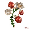1Pc Alloy Enamel Strawberry Brooches JEWB-YW0001-08B-1