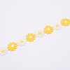 Daisy Sun Flower Decorating Polyester Lace Trims OCOR-WH0064-26E-2