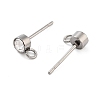 Non-Tarnish 202 Stainless Steel Rhinestone Stud Earring Findings X-STAS-U012-05P-2