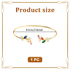 1Pc Elegant Brass Cubic Zirconia Leaf Cuff Bangles for Women BJEW-LP0003-33G-01-2