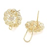 Hollow Butterfly Brass Micro Pave Cubic Zirconia Stud Earrings Finding KK-E083-15G-2