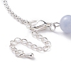 Natural White Jade(Dyed) Beaded Bracelet with 304 Stainless Steel Rolo Chains BJEW-JB08145-05-5
