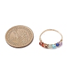 Natural Gemstone Chakra Finger Rings RJEW-JR00949-01-4