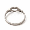 Non-Tarnish 304 Stainless Steel Hollow Out Heart Hand Finger Ring for Women RJEW-K239-03P-2