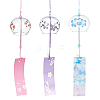 BENECREAT 3Pcs 3 Colors Japanese Glass Wind Chimes DJEW-BC0001-13-1