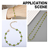 DIY Flower Brass Enamel Link Chains Bracelets/Necklaces Making Finding Kits DIY-AR0004-11-6