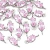 SHEGRACE Brass Pave Cubic Zirconia Oval Connector Charms XGRQ2O046-437B-P-1