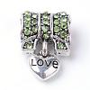 Alloy Rhinestone European Dangle Charms MPDL-S043-M-2