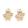 Brass Micro Pave Cubic Zirconia Charms KK-N263-147A-G-1