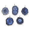 Dyed Natural Druzy Solar Quartz Crystal Pendants G-F693-01J-S-1