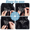 9Pcs 9 Styles Retro Alloy Hair Sticks OHAR-GA0001-14-3