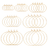 54Pcs 7 Styles Brass Hoop Earring Findings KK-BC0013-33G-1