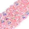 Electroplate Transparent Glass Beads Strands EGLA-N057-02A-06-1