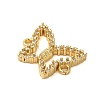 Rack Plating Brass Pave Clear Cubic Zirconia Hollow Butterfly Connector Charms KK-C067-07G-2