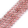 Dyed Transparent Crackle Glass Beads Strands GLAA-Q108-01A-A02-1