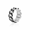 Stainless Steel Enamel Curb Chains Finger Rings WJ4756-1-1