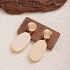 Wood & Iron Dangle Stud Earrings WGBF754-04-1