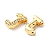 Rack Plating Brass Micro Pave Cubic Zirconia Slide Charms KK-C084-34G-J-2