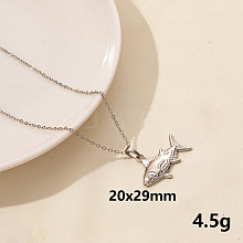 304 Stainless Steel Fish Pendant Necklaces XW2884-7