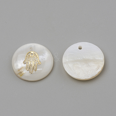 Freshwater Shell Pendants X-SHEL-Q010-002G-1