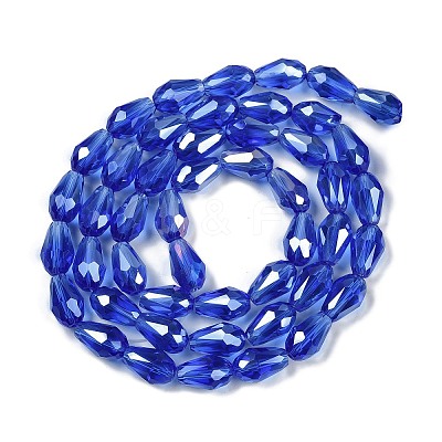 Transparent Electroplate Glass Beads Strands EGLA-N013-T6mm-B11-1
