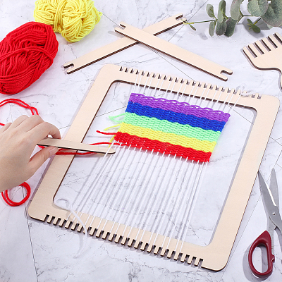 DIY Poplarwood Wooden Weaving Loom Sets TOOL-NB0001-92-1