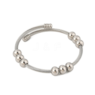 304 Stainless Steel Cuff Bangles for Women BJEW-Z087-11P-1