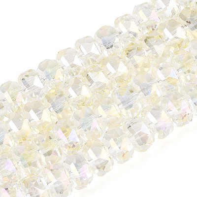 Electroplate Transparent Glass Beads Strands EGLA-N022-04A-D20-1