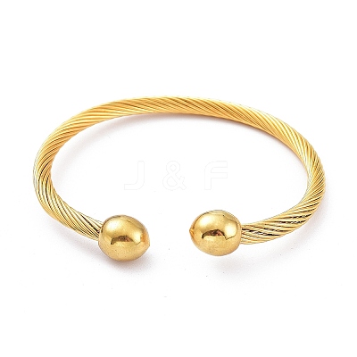 304 Stainless Steel Cuff Bangles BJEW-M284-12G-1