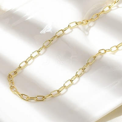 Brass Paperclip Chain Necklaces NJEW-A042-03G-1